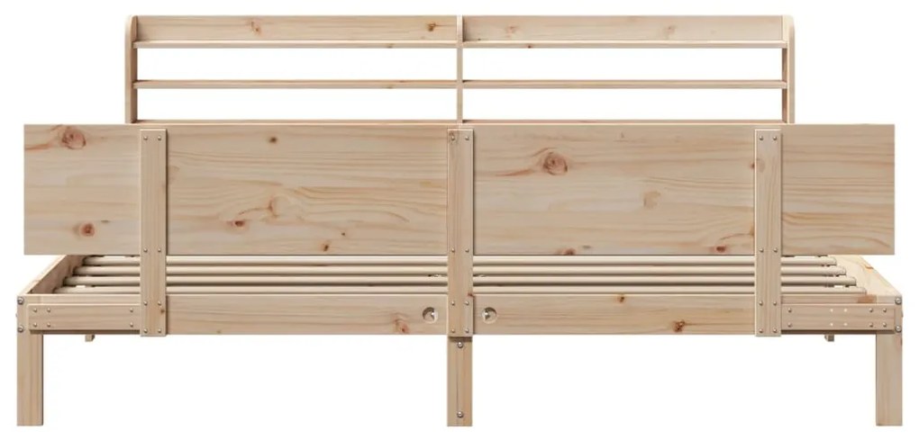 Estrutura de cama com cabeceira 200x200 cm pinho maciço