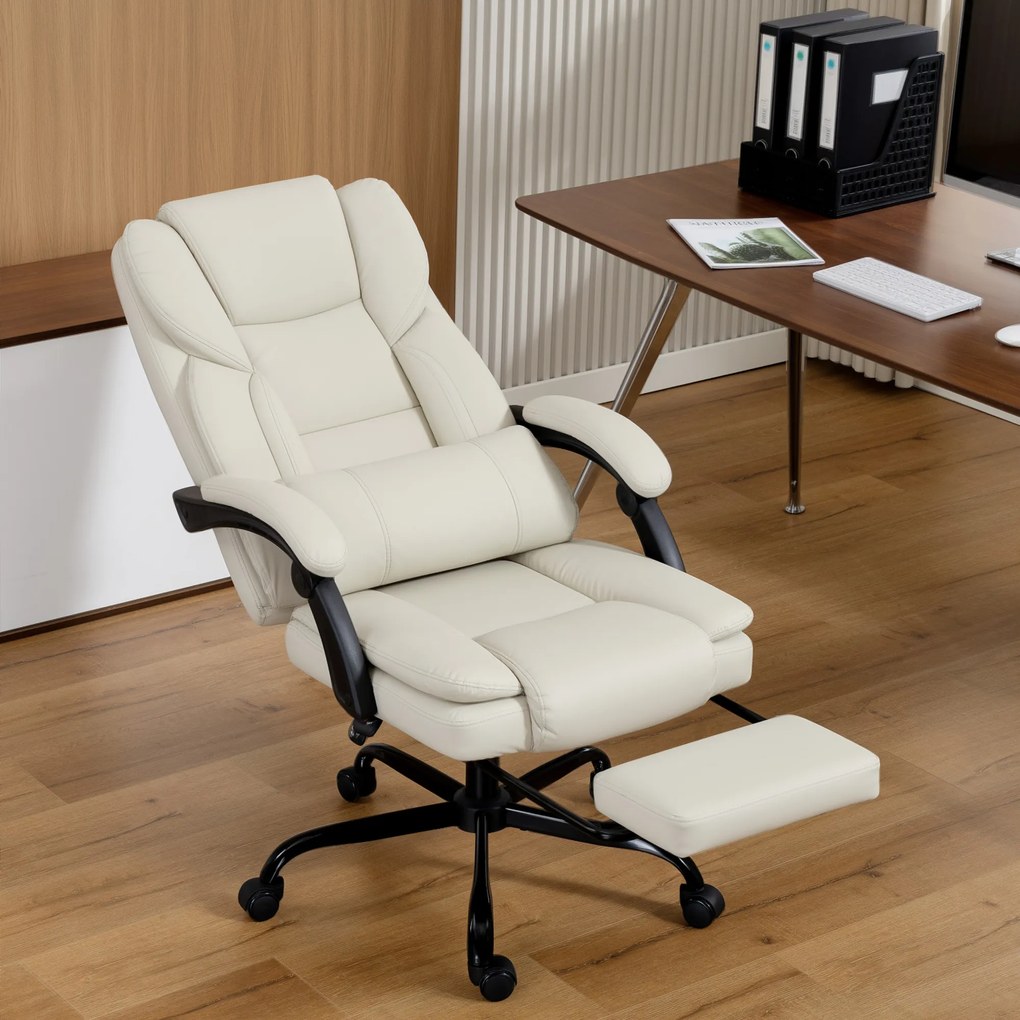 Cadeira de esritório Ergonómico, 67 x 65 x 119 cm, Encosto Reclinável, Bege
