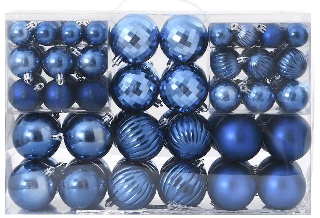 Enfeites de Natal 100 pcs Ø3/4/6 cm azul