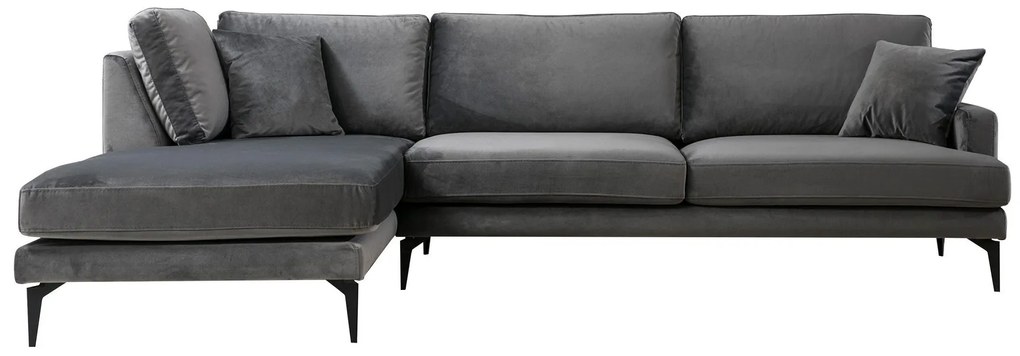 Sofá de Canto Papira - Antracite - 283 x 180 x 90 x 88 cm