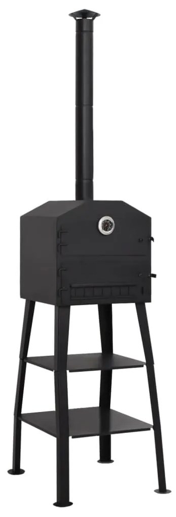 vidaXL Forno de pizza a carvão para exterior com 2 pedras de argila