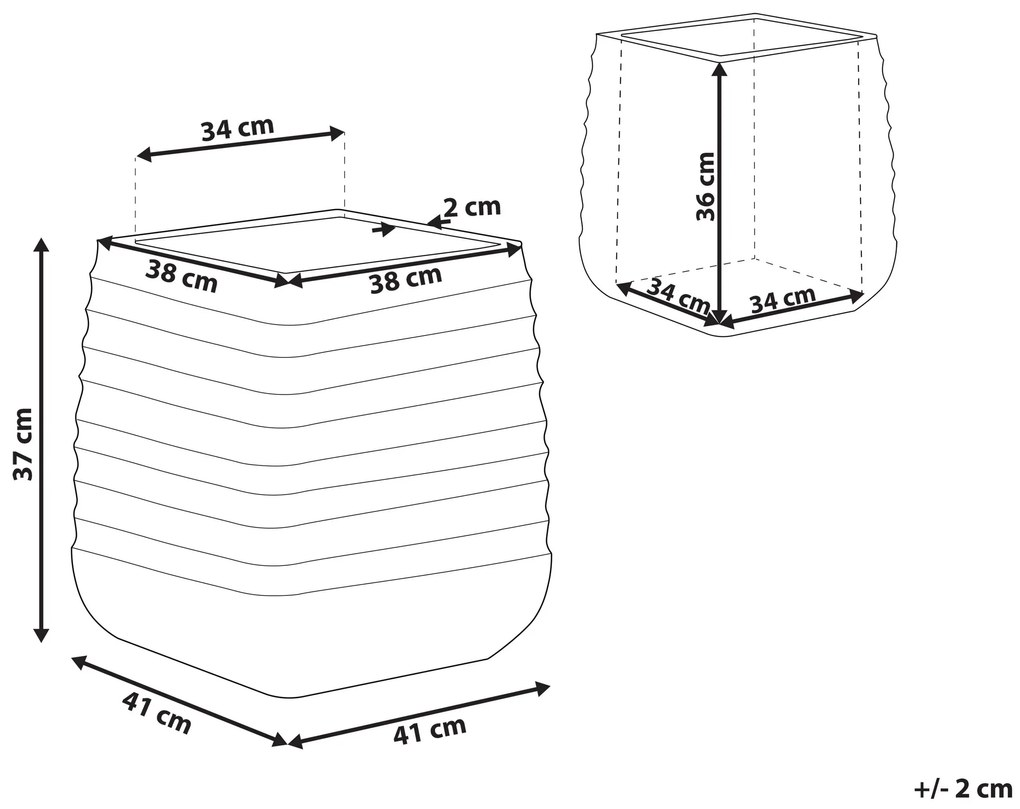Vaso para plantas branco 38 x 38 x 37 cm PARIKIA Beliani