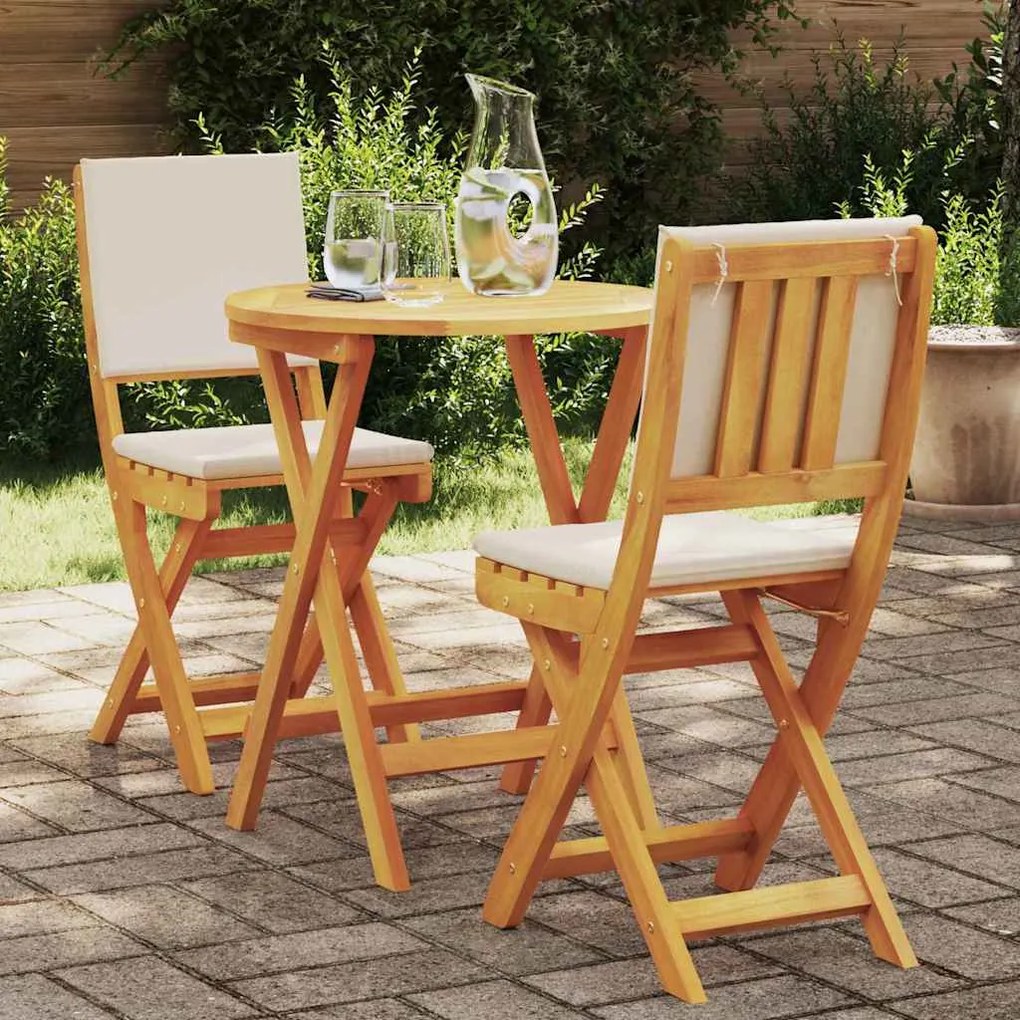 vidaXL Conjunto bistro 3 pcs Castanho Madeira de acácia maciça