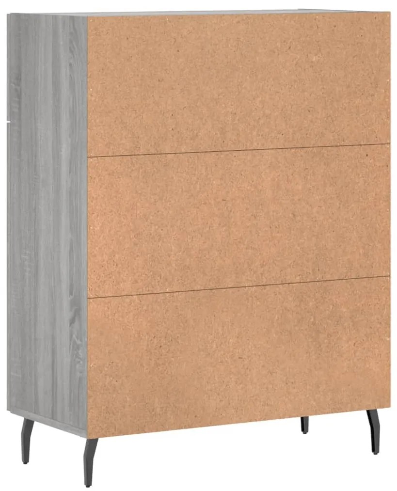 Aparador 69,5x34x90 cm derivados de madeira cinzento sonoma