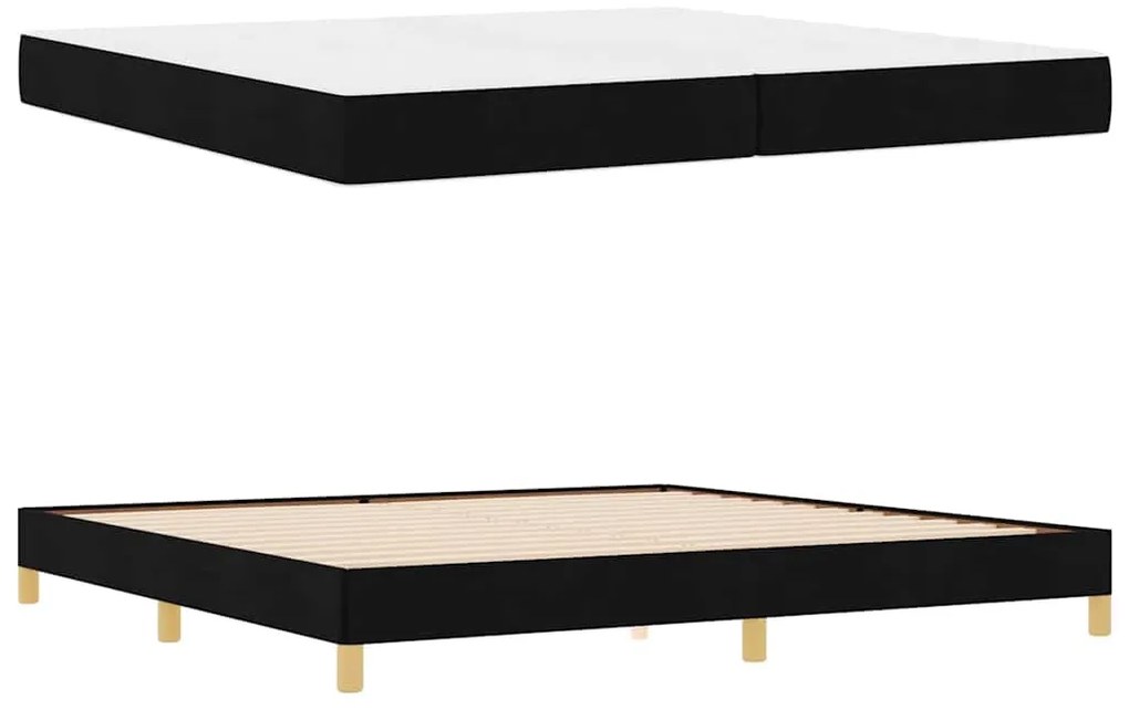 Cama Box Preto, Marrom 200 x 200 cm