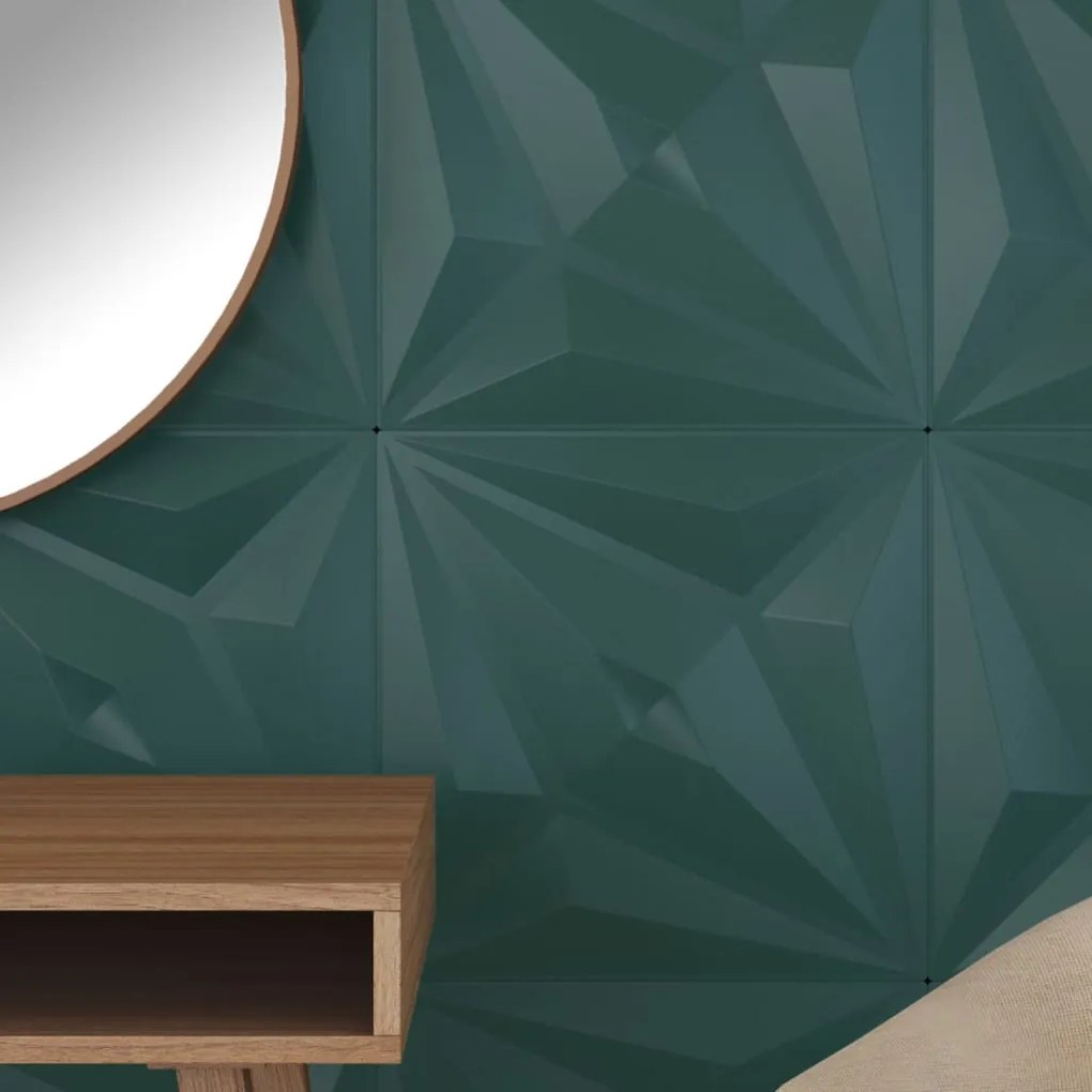 Painéis de parede 12 pcs 50x50 cm 3m² XPS estrela verde