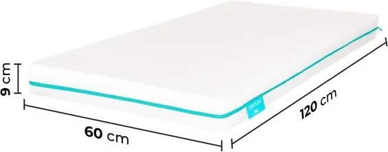 Colchão de berço 60x120 com 9 cm de altura Flow BabyDream 1000