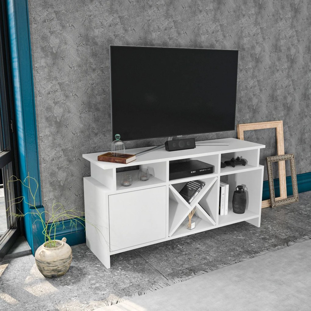 Móvel TV Auburn – Branco – 120 cm x 29,9 cm x 60,6 cm