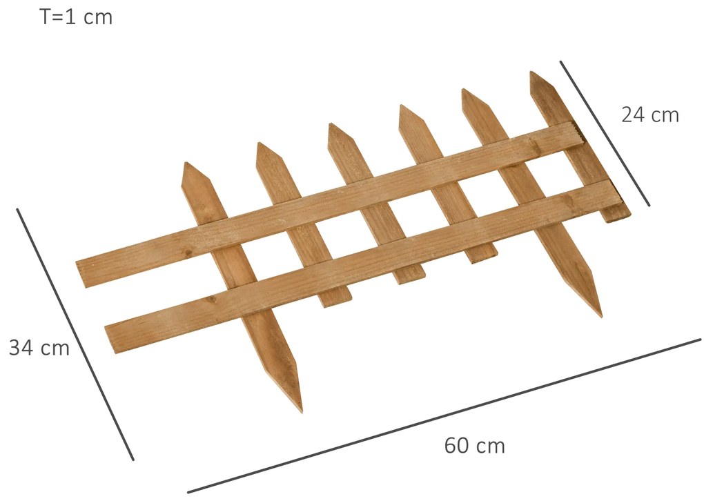 Cercas de Madeira para Jardim com 12 Painéis 50x34 cm Cercas Decorativas para Exterior Fáceis de Instalar Madeira