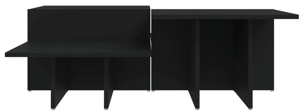 Mesas de centro 2 pcs derivados de madeira preto