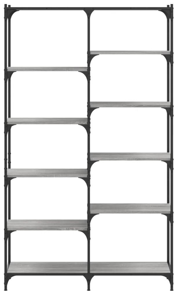 Estante 100x32x170 cm derivados de madeira e ferro cinza sonoma