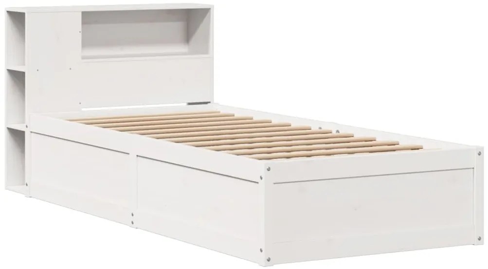 Cama sem colchão 90x190 cm madeira de pinho maciça branco