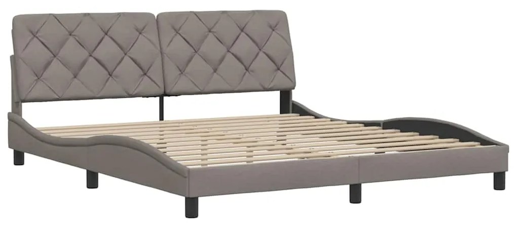 Cama sem colchão 180x200 cm tecido castanho-acinzentado