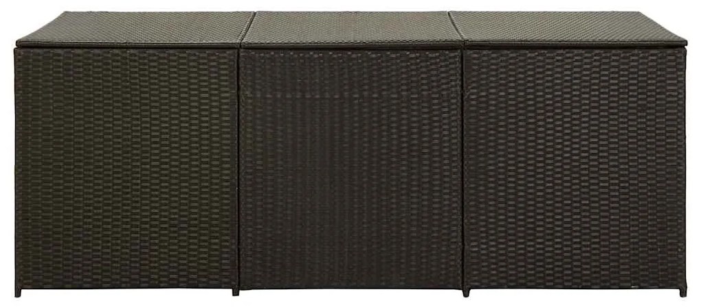 Caixa de arrumação para jardim 180x90x70 cm vime PE castanho