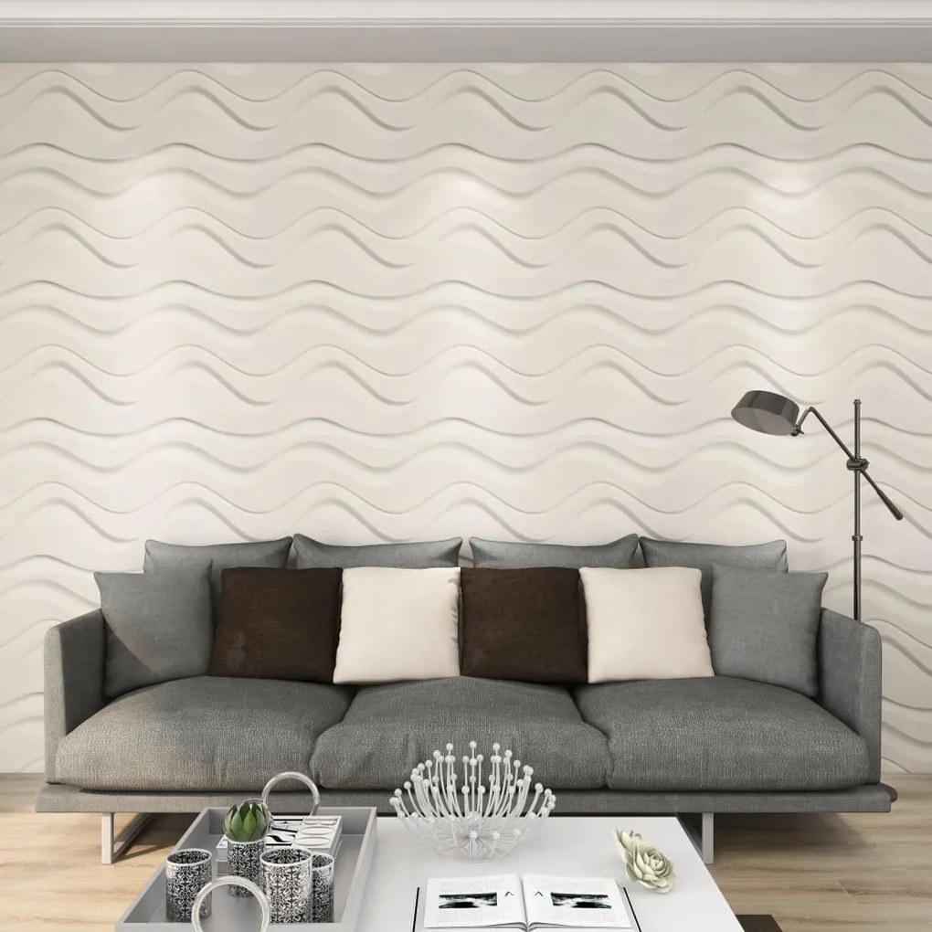 146290 vidaXL Painéis de parede 3D 24 pcs 0,5x0,5 m 6m²