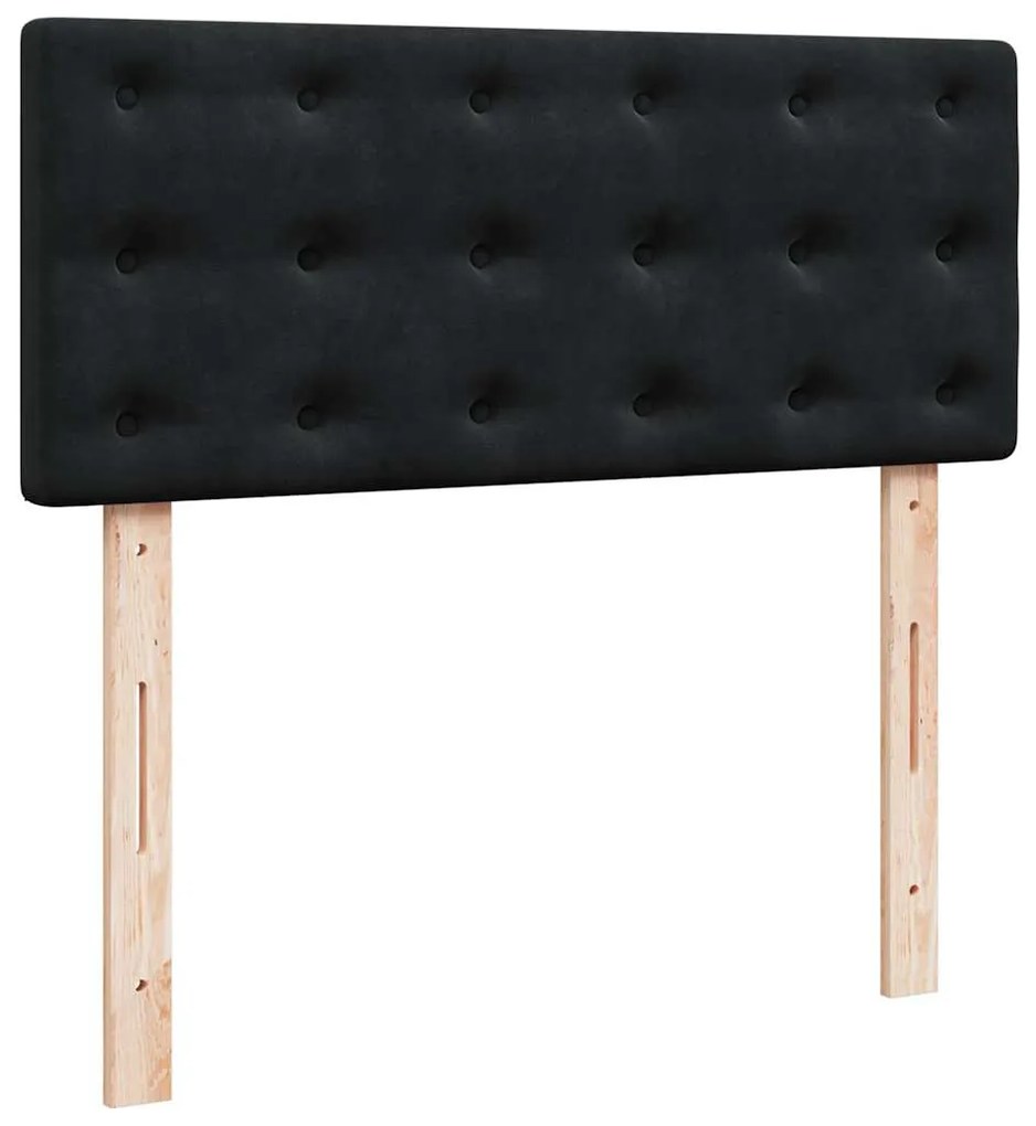 Cama boxspring com colchão 120x200 cm veludo preto