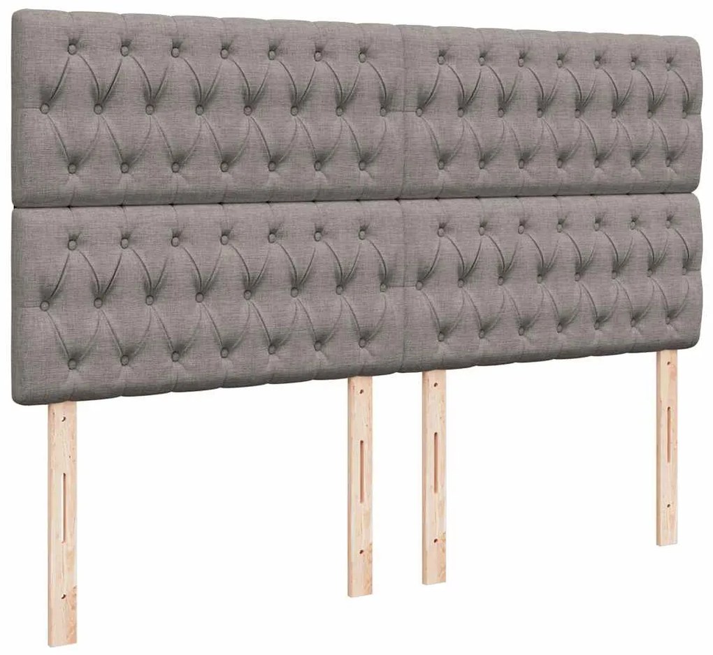 moldura de cama otomana vidaXL com tecido Taupe 180x200cm