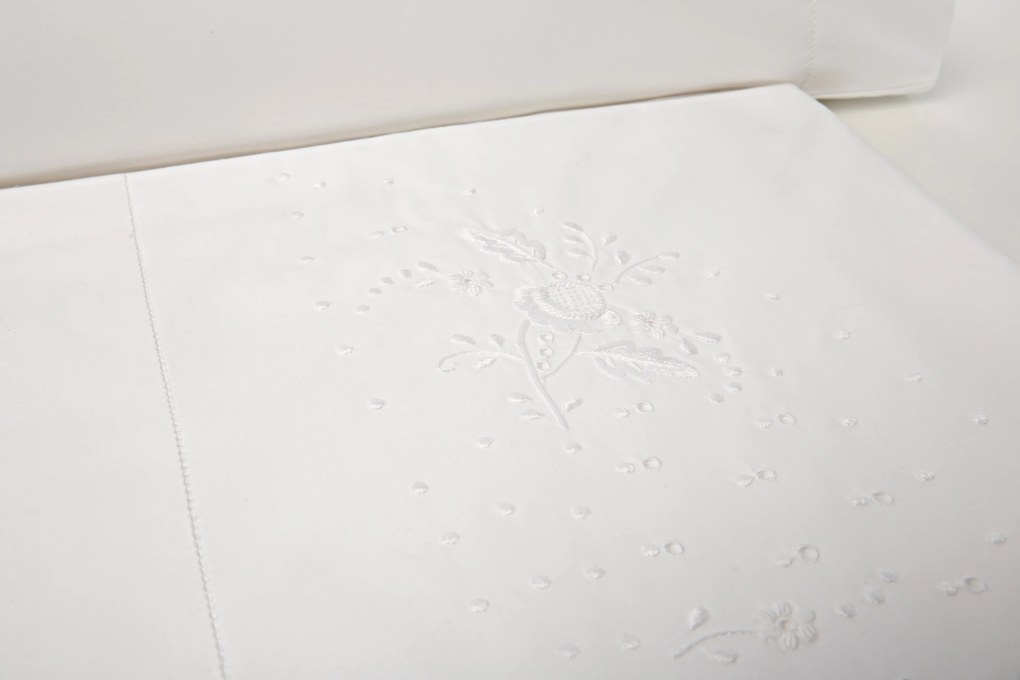 Jogo de lençóis bordados da lixa - 100% algodão percal 200 fios: cama 180/200cm - 1 lençol superior 280 x 290 cm + 1 lençol inferior 280 x 290 cm + 2 fronha almofada 50x70 cm