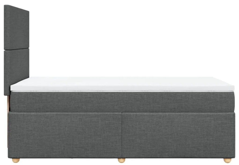 Cama com molas/colchão 90x200 cm tecido cinzento-escuro