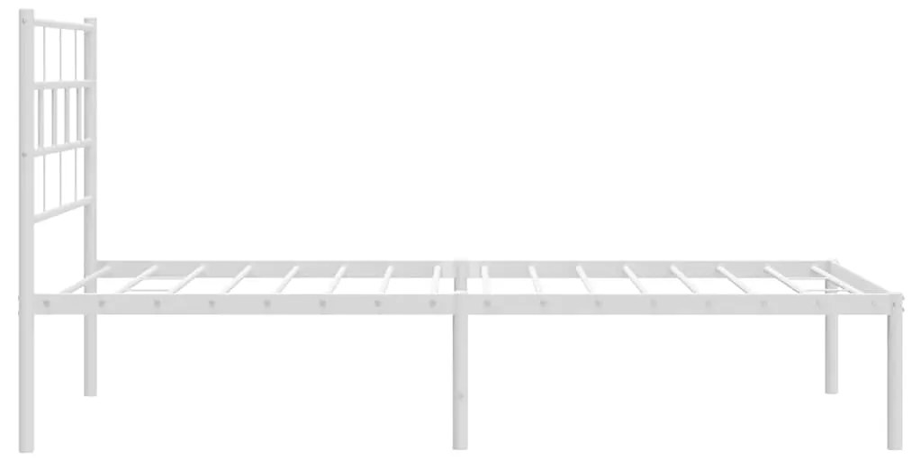 Estrutura de cama com cabeceira 100x190 cm metal branco