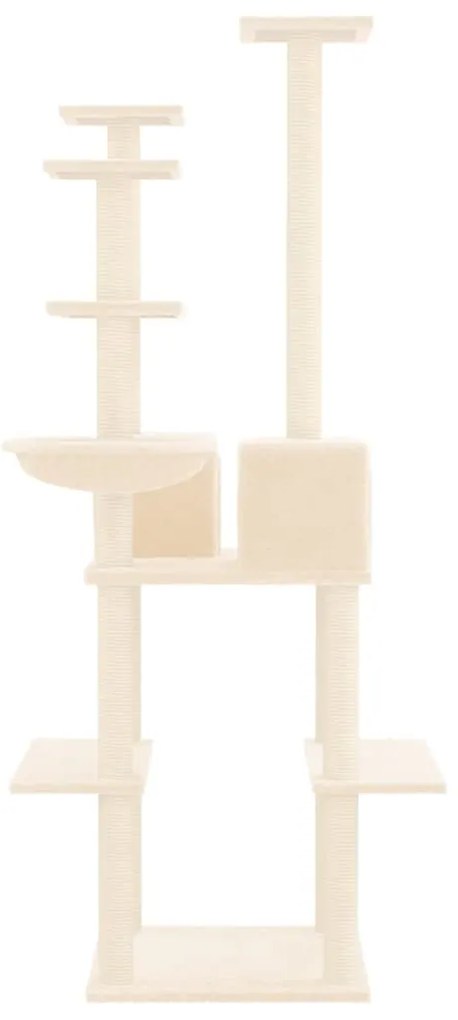 Árvore p/ gatos c/ postes arranhadores sisal 167 cm cor creme