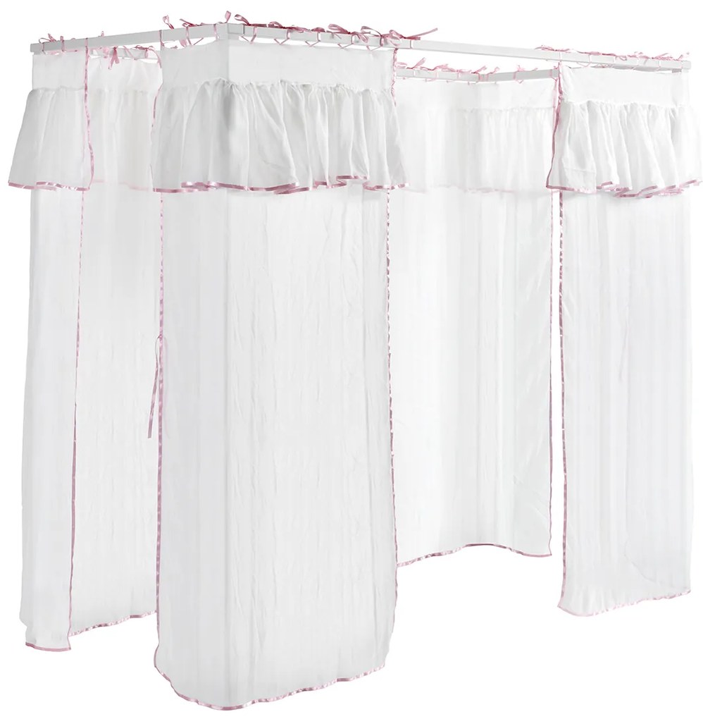 Cama Infantil (90 x 200 Cm) PINO com tecido AMORI BRANCA