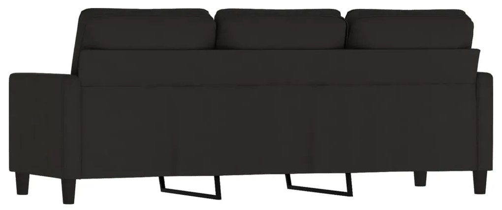 Sofá de 3 lugares 180 cm veludo preto