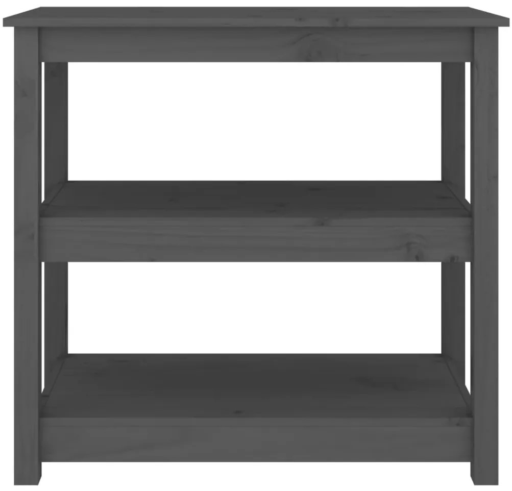 Mesa consola 80x40x74 cm madeira de pinho maciça cinzento