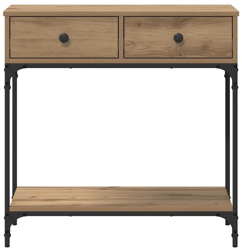 Mesa de Console Carvalho Artesanal 75x34.5x75 cm Madeira de Engenharia