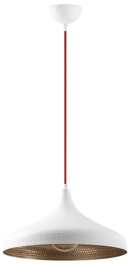 Candeeiro de Teto Tattoo – Branco/Vermelho – 36 x 36 cm