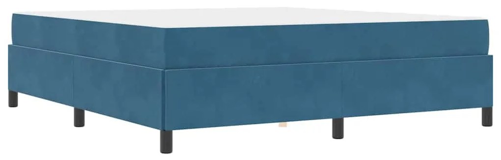 Estrutura da Cama Azul Escuro e Branco 180 x 200 cm Veludo