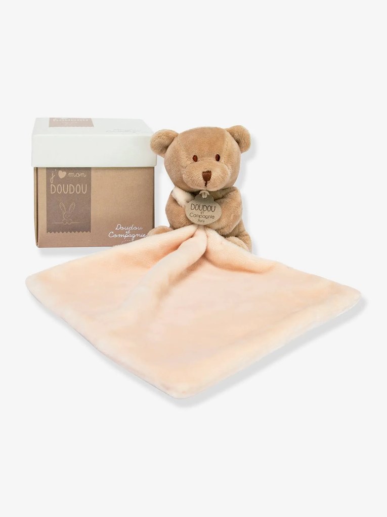 Boneco-doudou em forma de lenço - 10 cm - Caixa de flores - DOUDOU ET COMPAGNIE bege