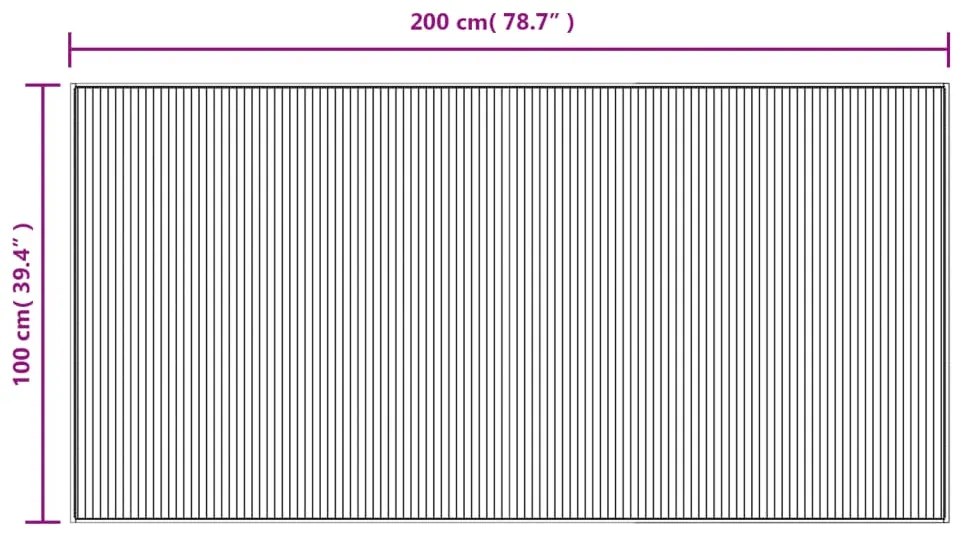 Tapete retangular 100x200 cm bambu castanho