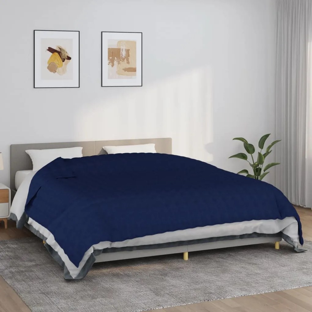 350748 vidaXL Manta pesada 11 kg 220x260 cm tecido azul