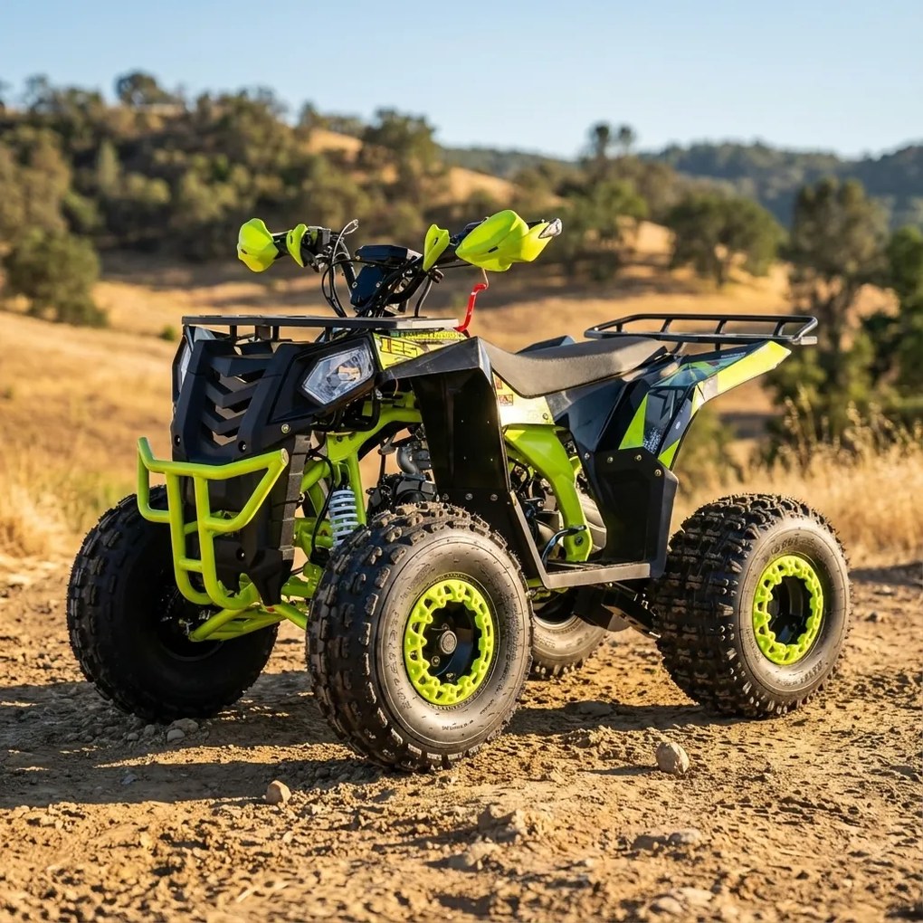 Mini moto 4 gasolina para crianças 125cc RFZ commander PRO R8 2024 semi-automático com marcha atrás Verde