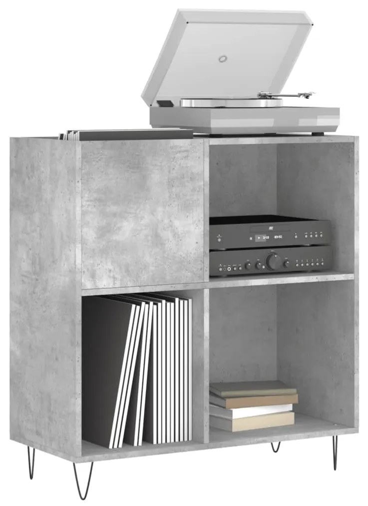 Armário p/ discos 84,5x38x89 cm derivados madeira cinza-cimento