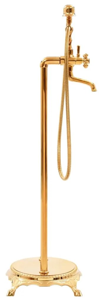 Torneira de pé para banheira aço inoxidável 99,5 cm dourado