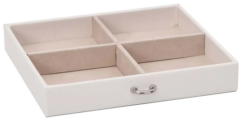 Caixa para jóias de 4 camadas com espelho com fechadura Branco