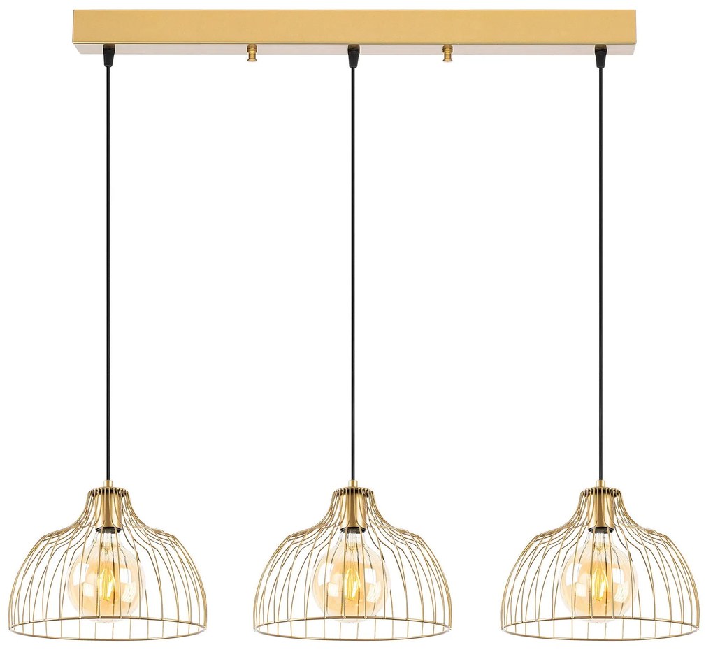 Chandelier Kozan – Dourado Brilhante – 101 x 28 x 126 cm