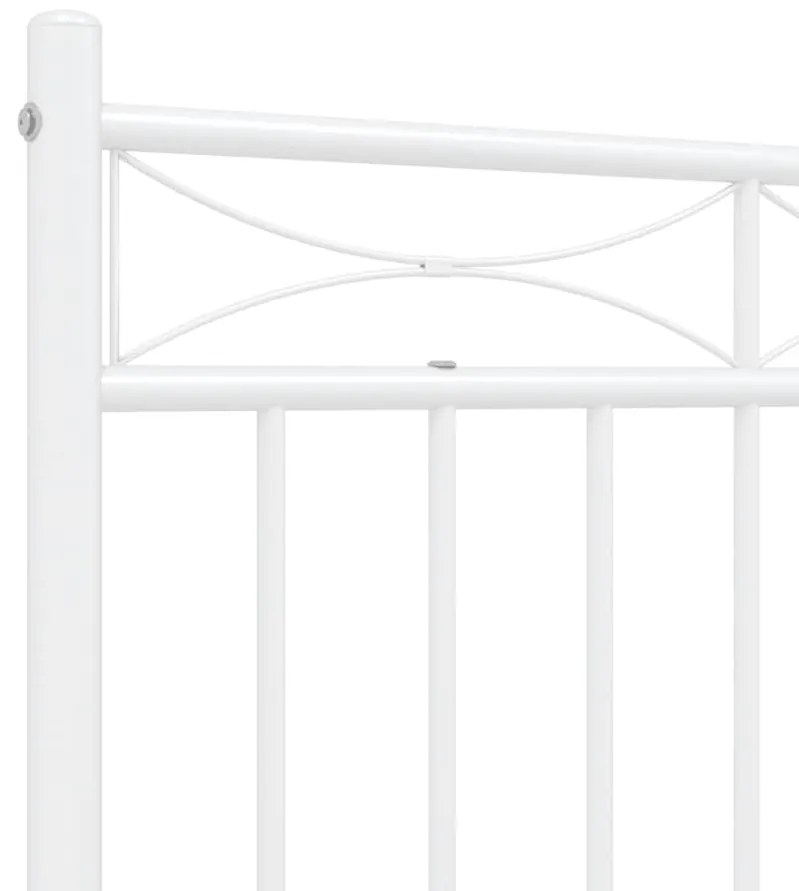 Estrutura de cama com cabeceira e pés 140x190 cm metal branco