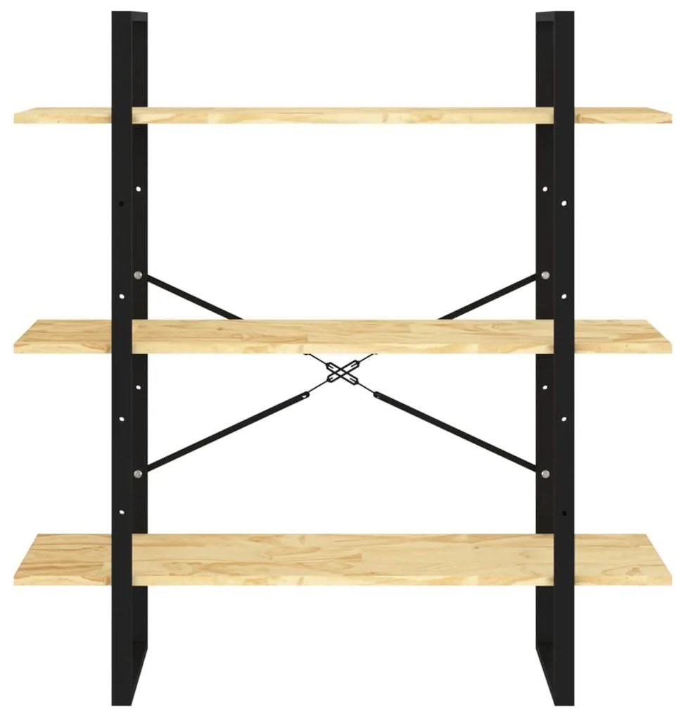 Estante com 3 prateleiras 100x30x105 cm pinho maciço castanho