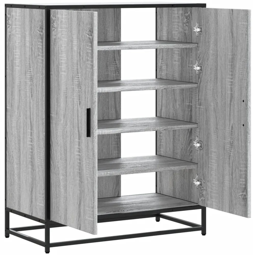 Sapateira 75x38x97,5 cm deriv. de madeira/metal cinzento sonoma