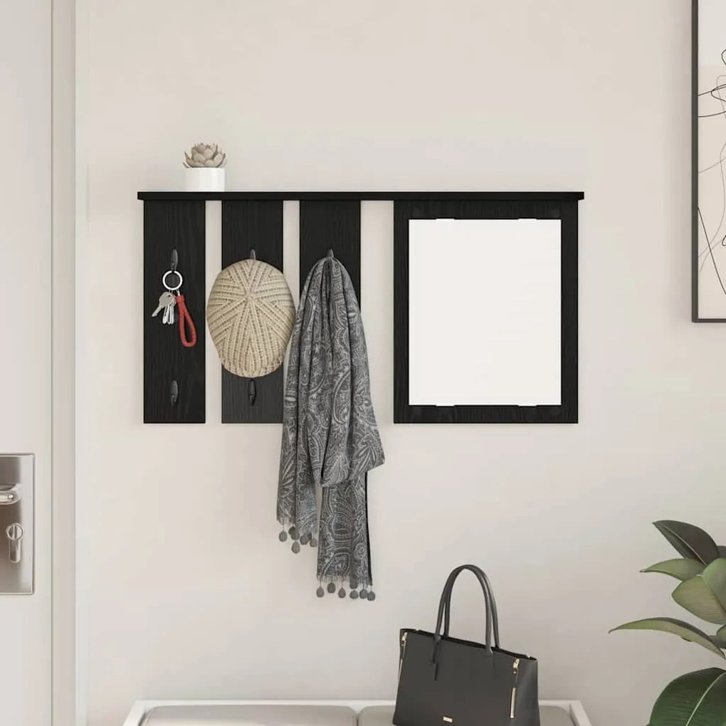 Cabideiro de Parede Carvalho preto 85 x 10 x 45 cm