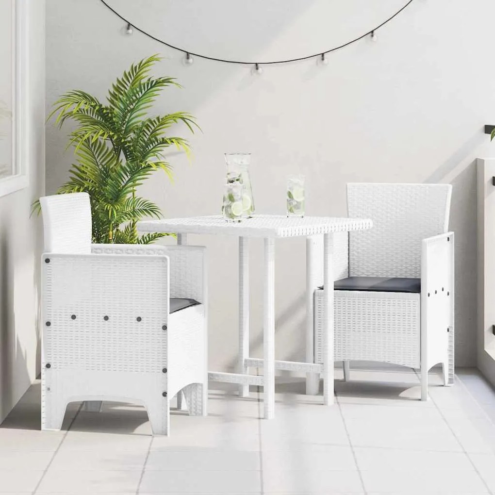 vidaXL Cadeiras de Jardim 2 pcs Branco 53 x 49 x 85 cm Plástico