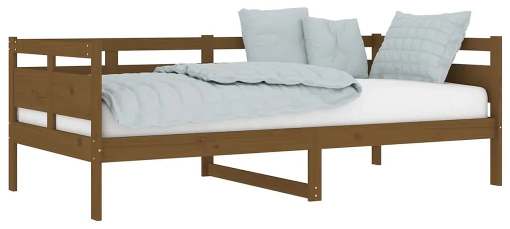 Sofá-cama 90x190 cm madeira de pinho maciça castanho mel