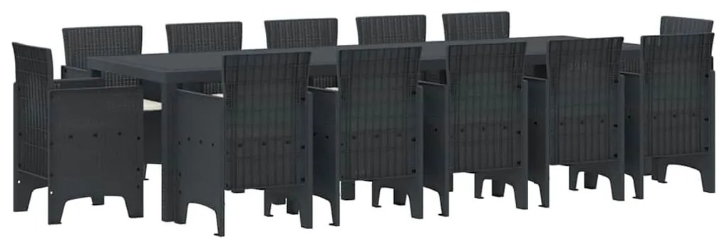 Conjunto de Jantar para Jardim 13 pcs Antracite Largo