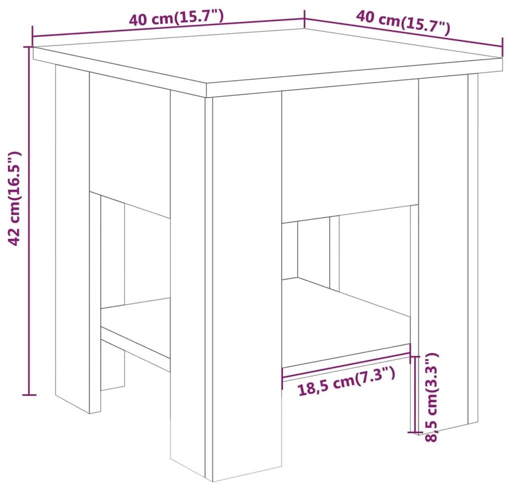 Mesa de centro 40x40x42 cm madeira processada preto