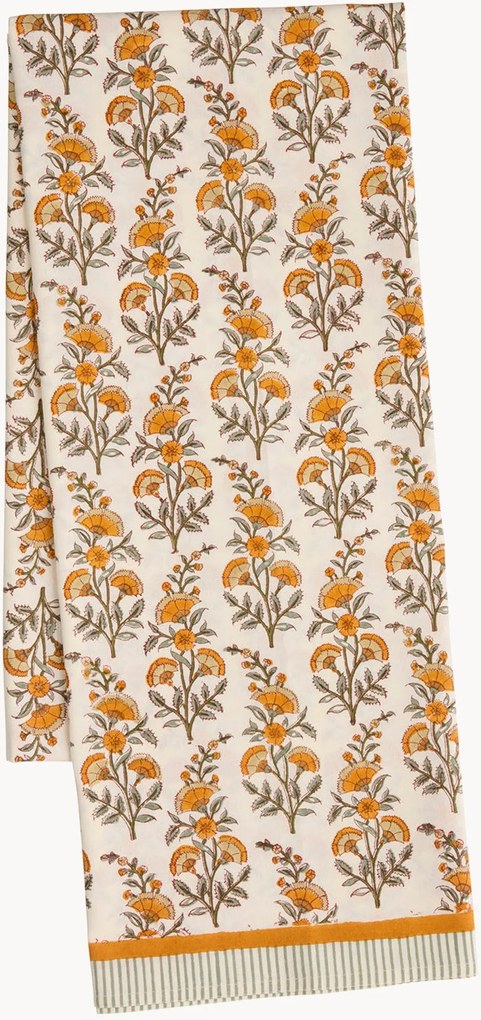 Toalha de mesa artesanal com padrão floral Melon