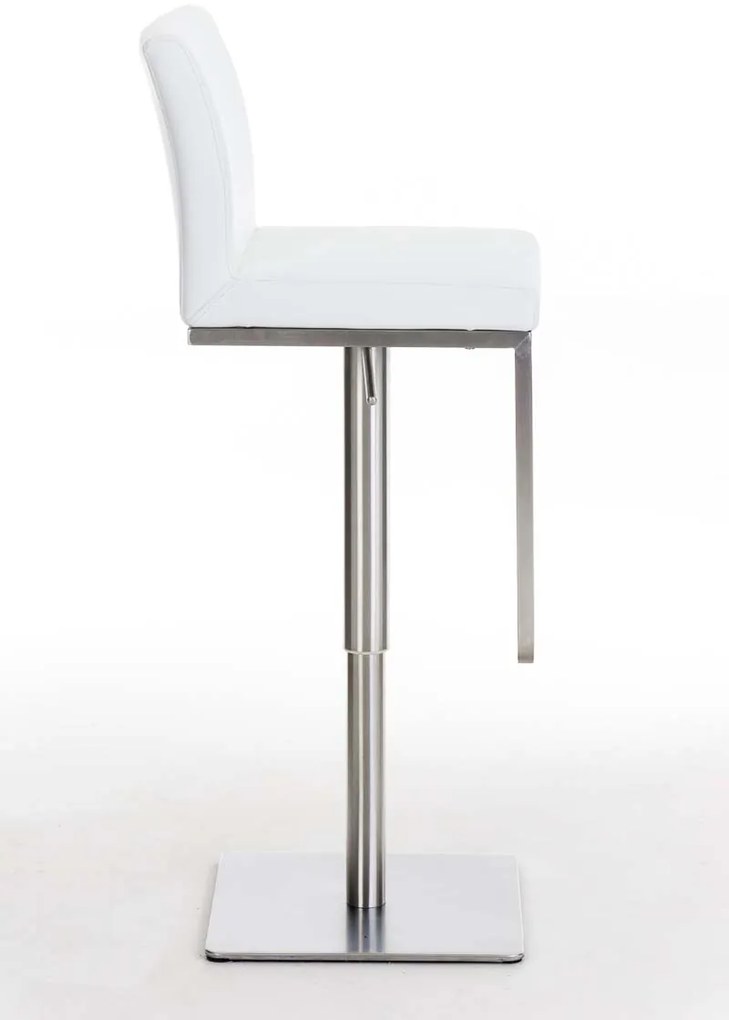 Banco de bar Panama em couro sintético 42 x 86-109 x 44 cm Branco