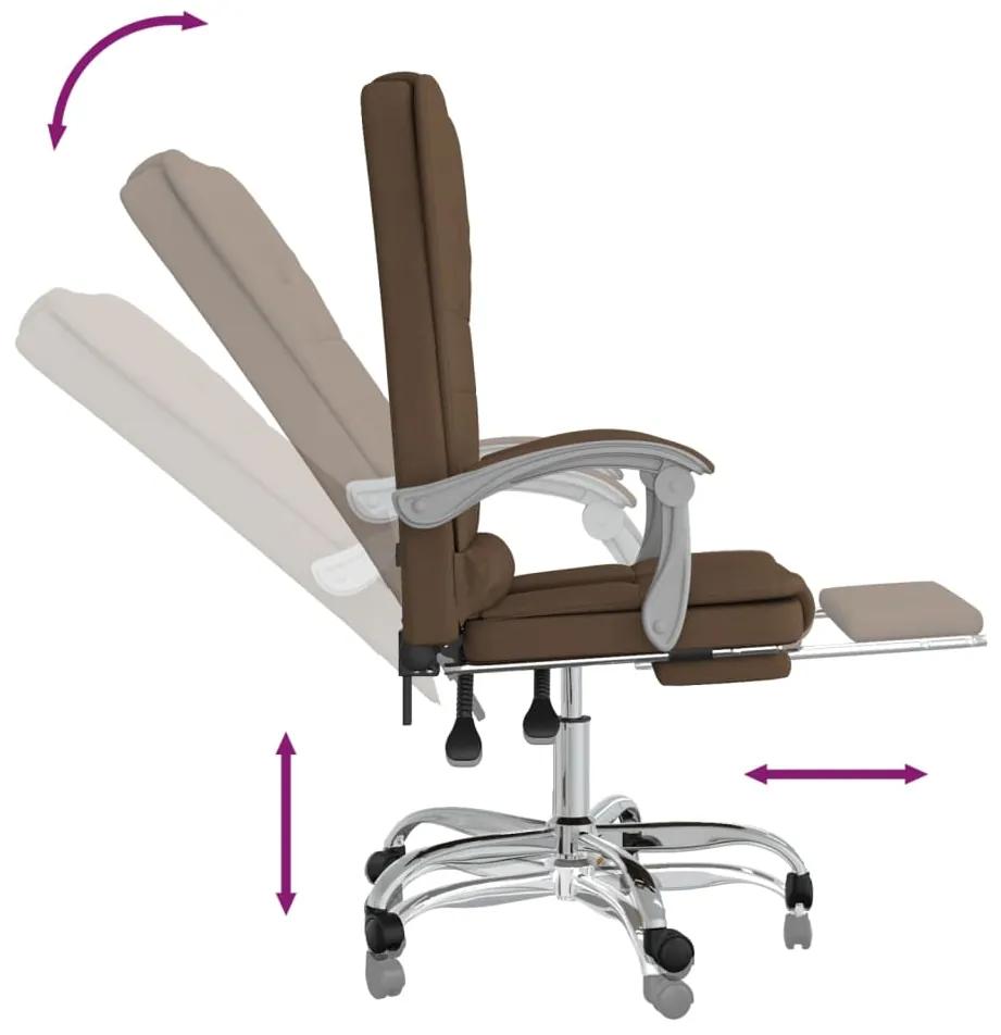 Cadeira massagens escritório reclinável tecido castanho